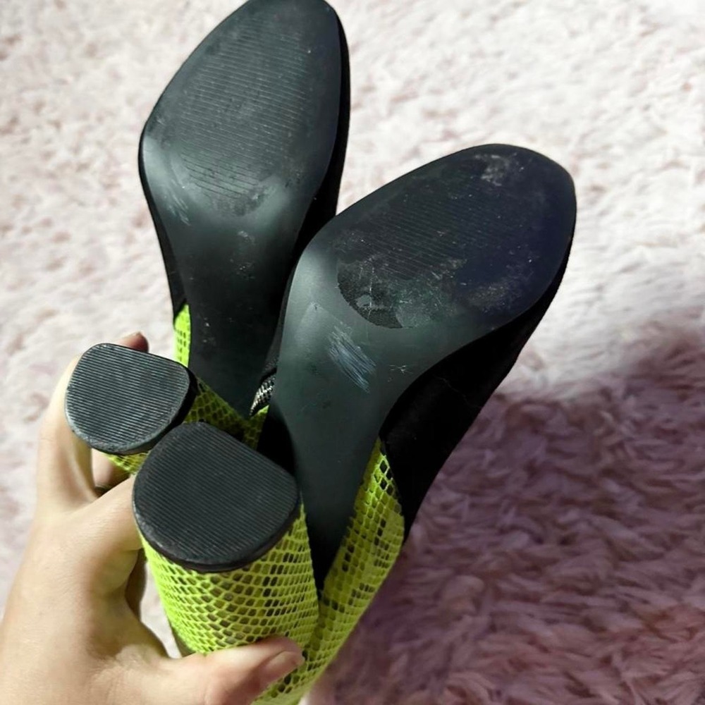 Neon‎ Snakeskin Python Colorblock Edgy Rave Y2K Streetwear Booties Womens 8.5 - Picture 5 of 6
